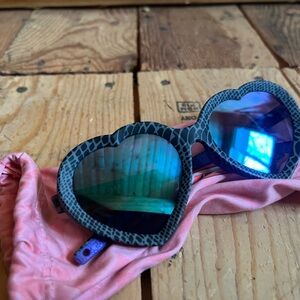 Pit Viper Blue and Pink Sunglasses with Iridescent Lenses